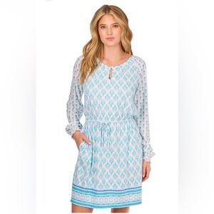 Cabana Life Amalfi Coast Long Sleeve Tie Waist Dress S